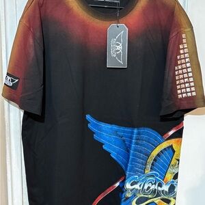 AEROSMITH Black and Red Graphic T-Shirt.